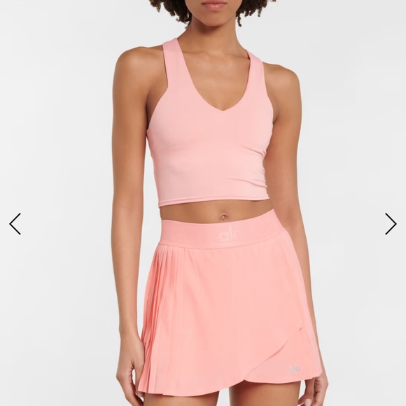 ALO Yoga Dresses & Skirts - All Yoga Aces Tennis Skirt (S) Crop Bra Top (S) Pink Strawberry Lemonade